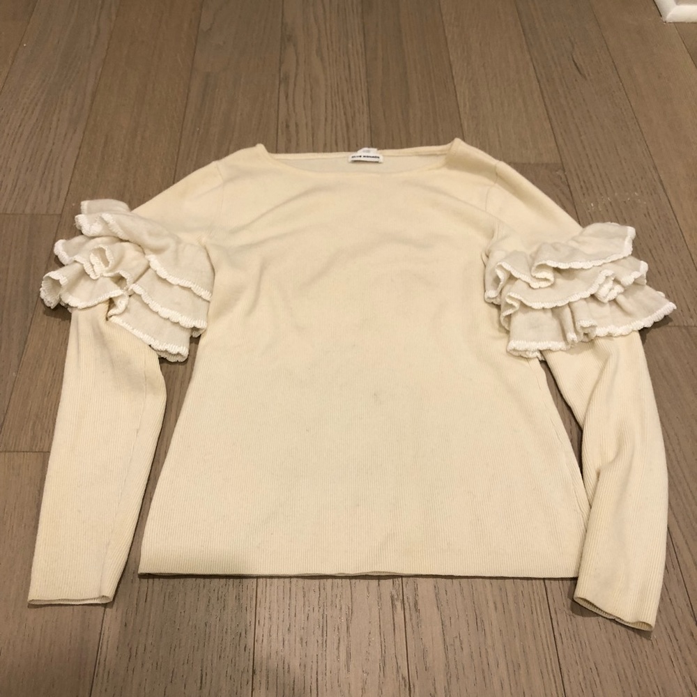Ruffled cream sweater Club Monaco